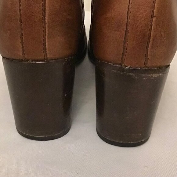 Frye 9 Nora Whipstitch Women’s Zip Ankle Boots Booties Cognac Brown Leather - Picture 5 of 12